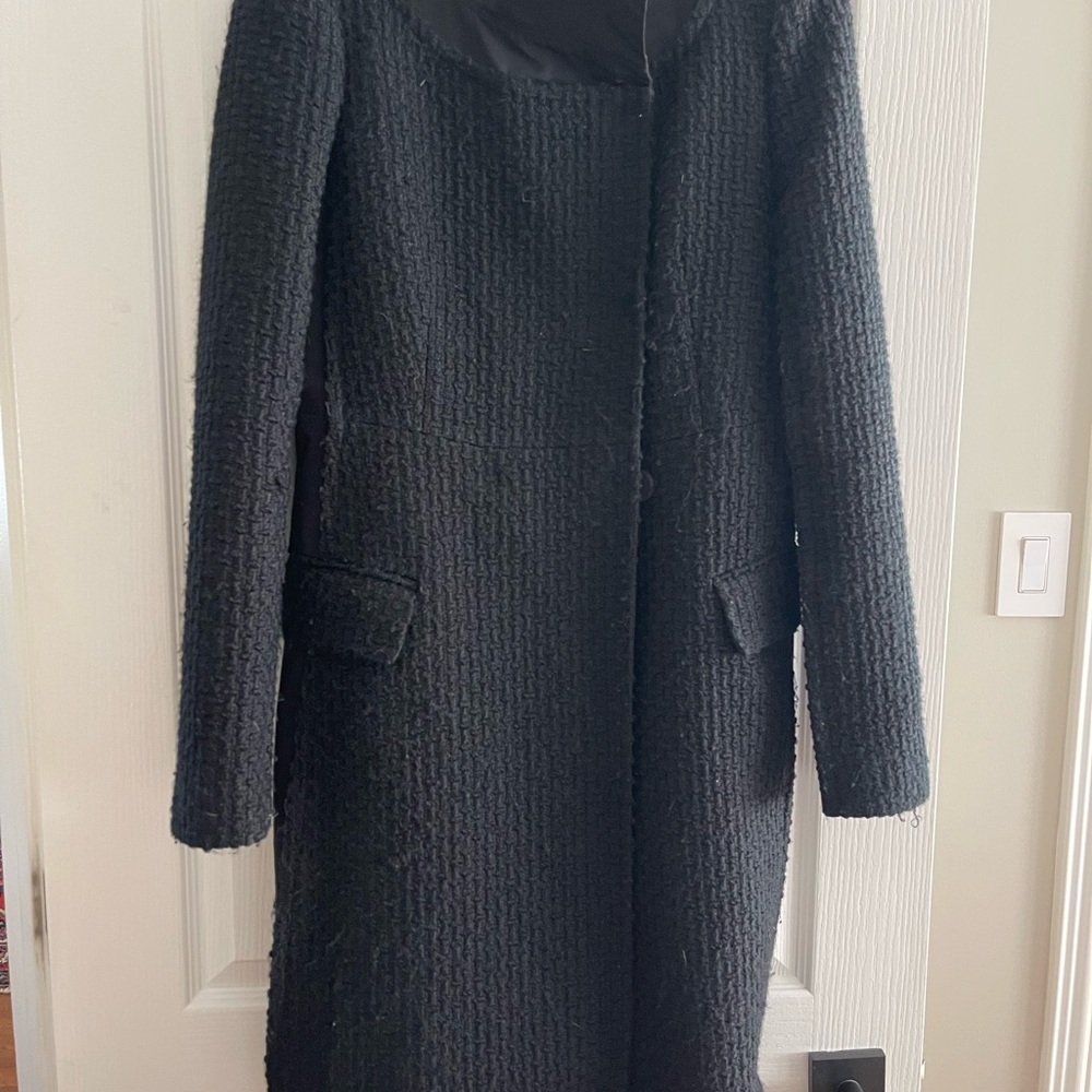 BCBGMaxAzria Textured Black Trench Coat